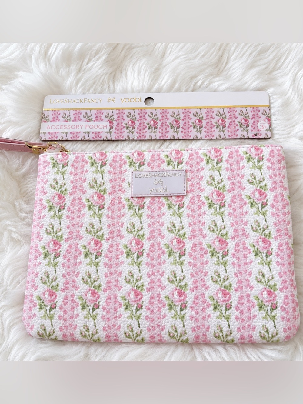 LoveShackFancy Blooming Heirloom Vegan Leather Accessory Pouch With Wristlet